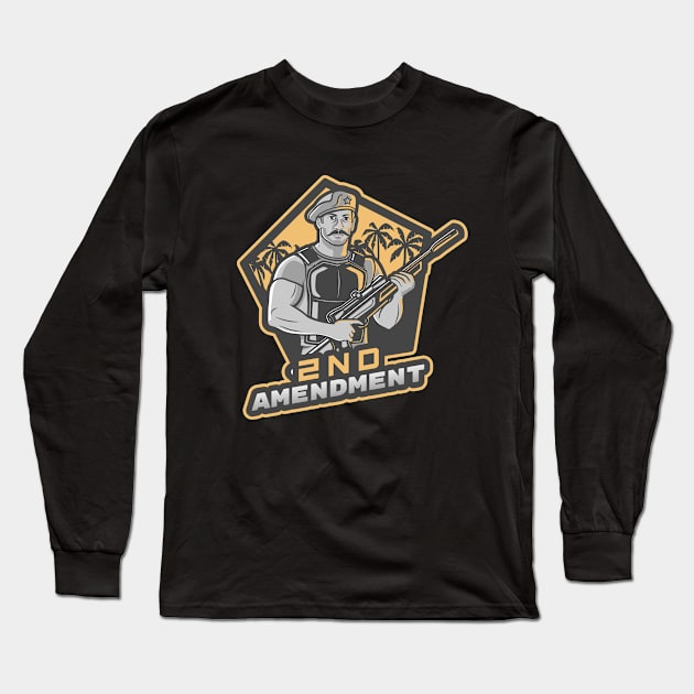 The Man With A Sniper Rifle - 2nd Amendment Long Sleeve T-Shirt by Mega Tee Store